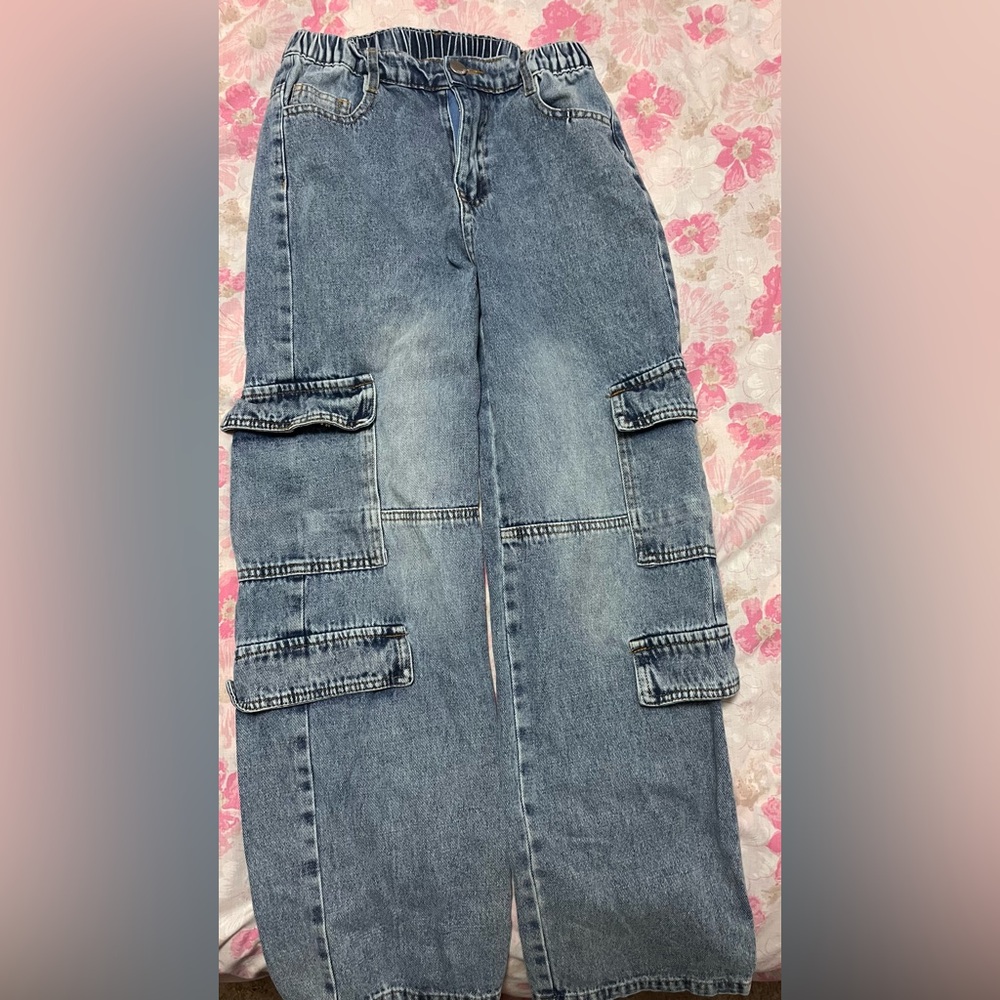 Shein girls size 12y denim cargo pants